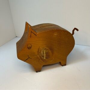 Wooden‎ Piggy Bank - Brown